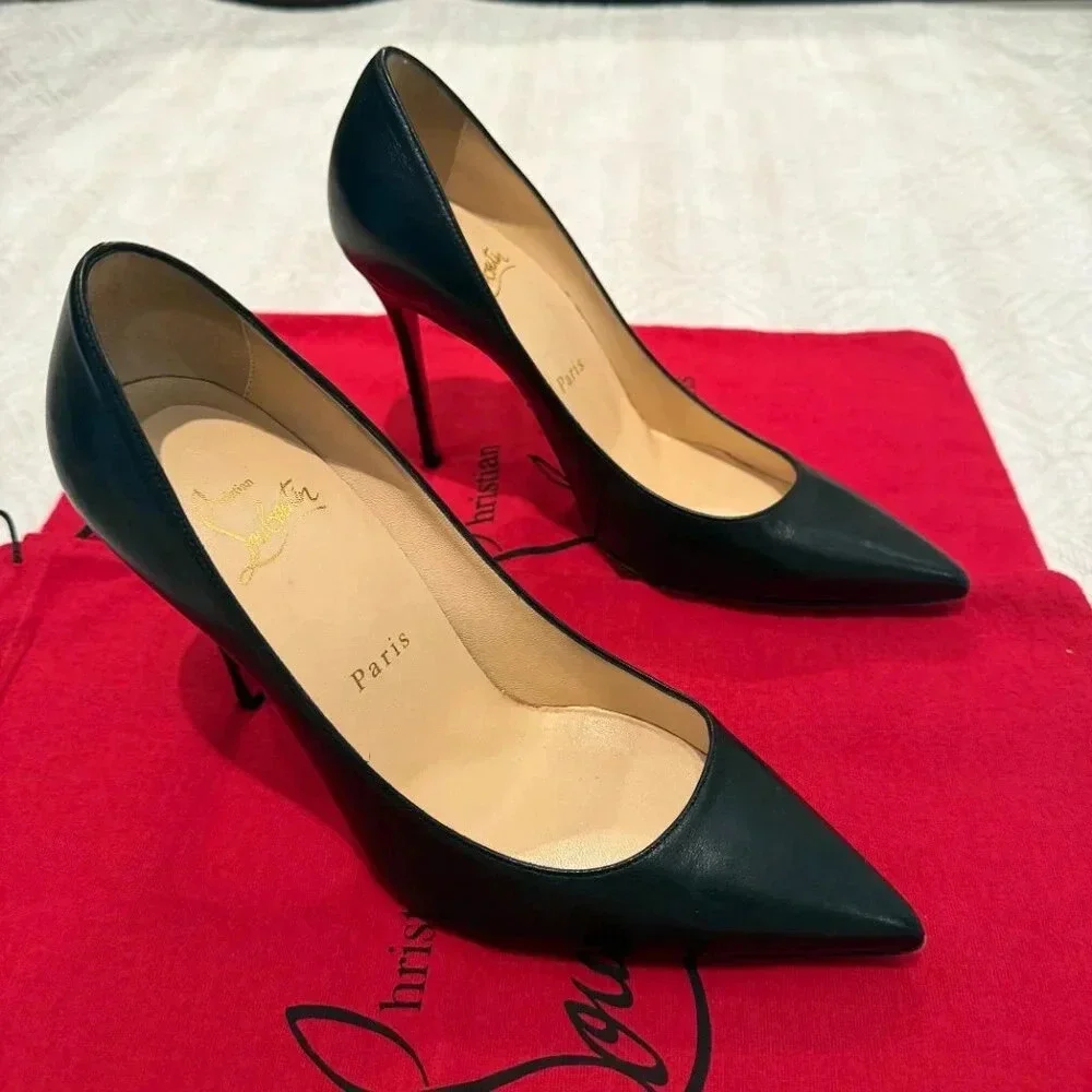 AUTHENTIC  Black 100mm Decolette 554, Christian Louboutin, 36.5 (Not For Bundle) - Picture 3 of 15